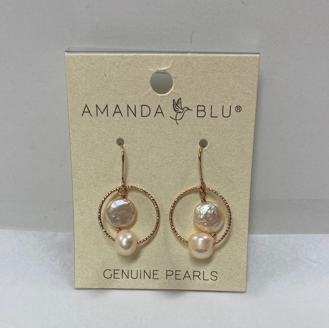 DBL DROP HALO PEARL EARRING PCH-4208