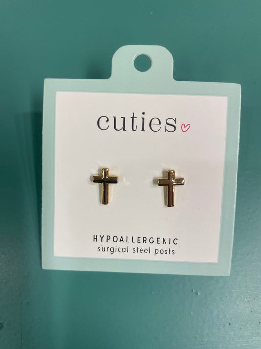 CLASSIC GOLD CROSSES EARRINGS-1040
