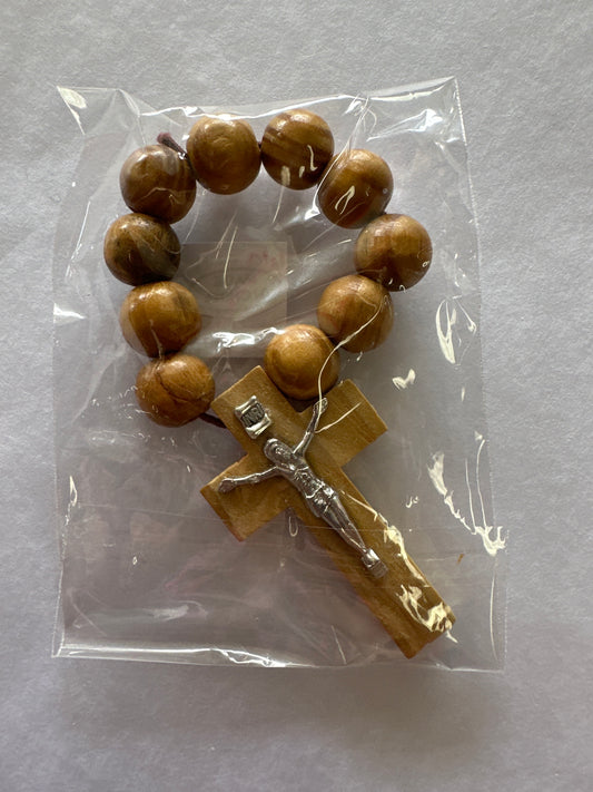 OLIVE WOOD FINGER ROSARY-6771