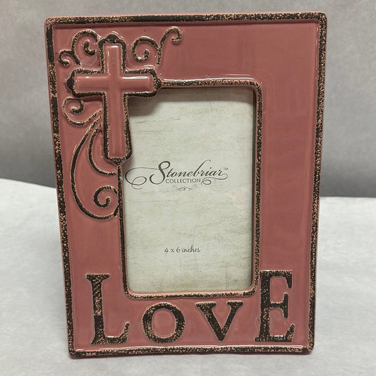 WORN FADED ROSE CER LOVE FRAME-4298