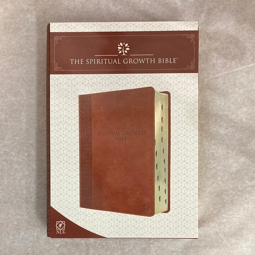 NLT SPIRITUAL GROWTH BIBLE SADDLE TAN