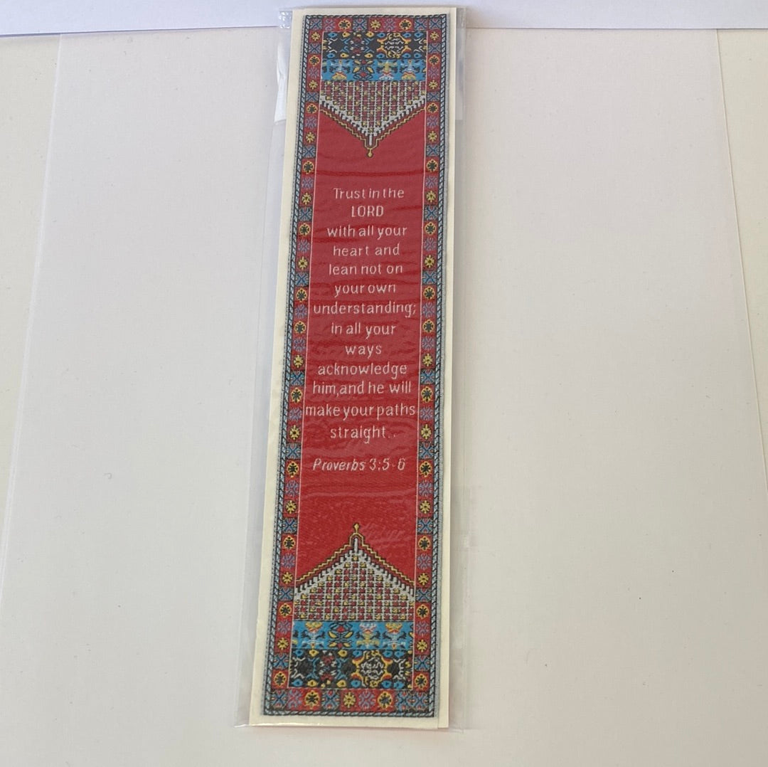 PROVERBS 3:5-6 RED BOOKMARK-1498
