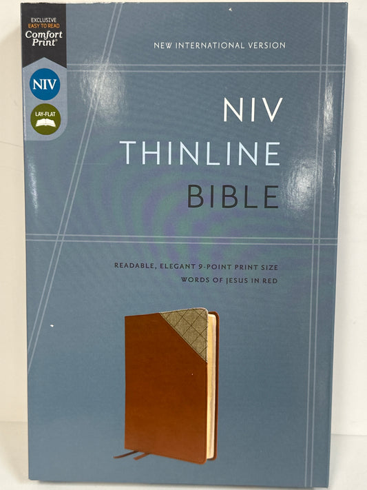 NIV THINLINE BIBLE COMFORT PRINT RED LETTER BROWN-2033