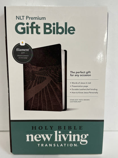 NLT PREMIUM GIFT BIBLE FILAMENT BROWN-9838