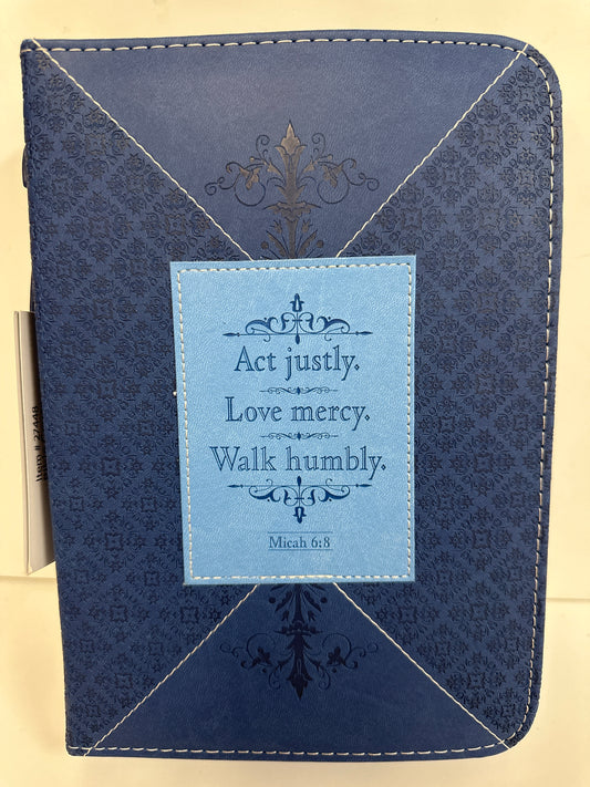 ACT JUSTLY BLUE LARGE BIBLE COVER-4487