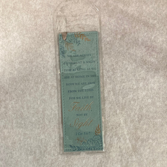 WALK BY FAITH FAUX LEATHER BOOKMARK-9855