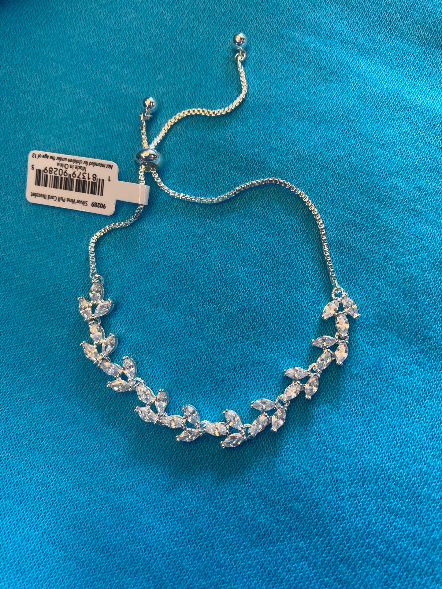 SILVER VINE PULL CORD BRACELET-2895