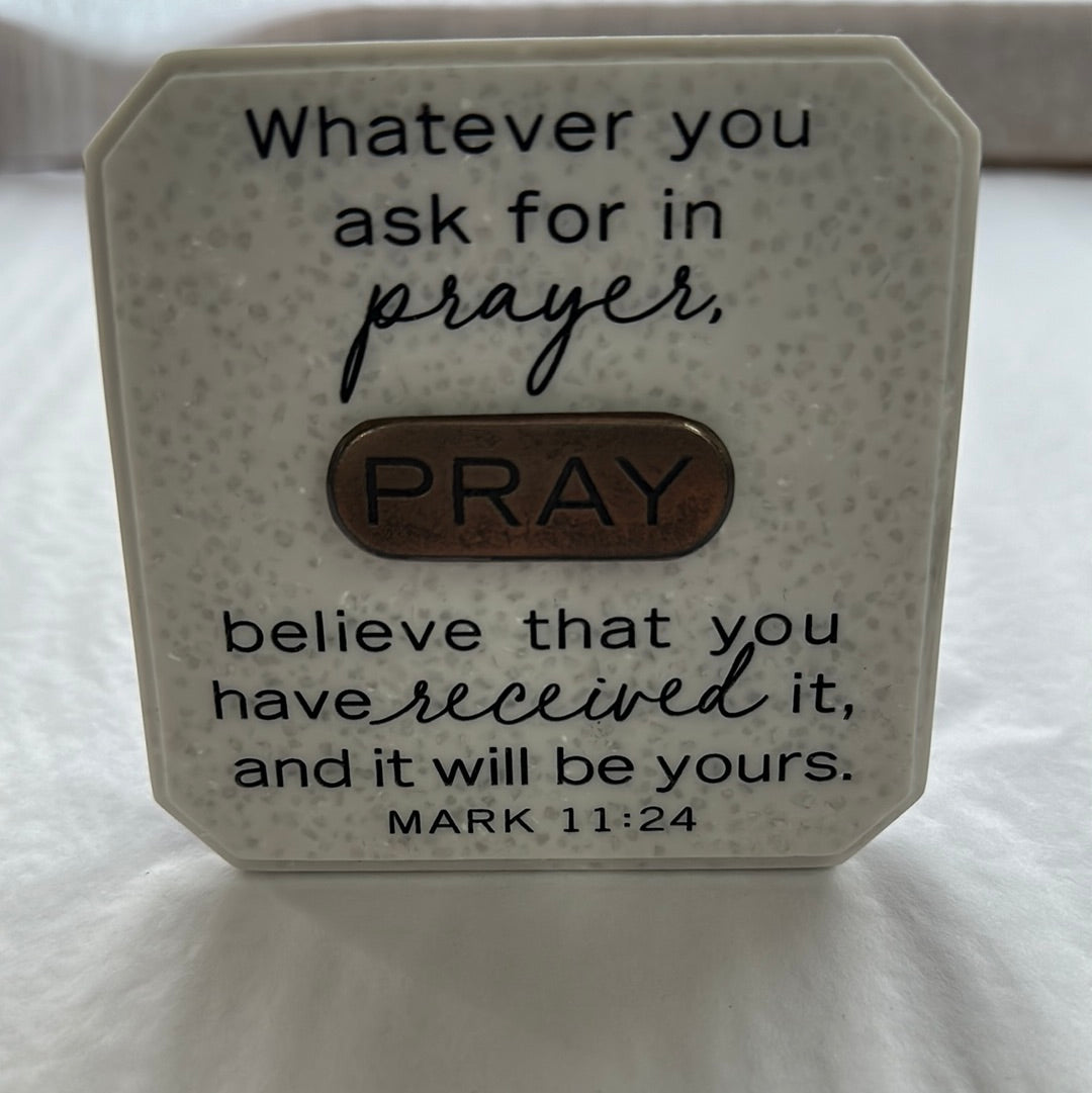 PRAY TBLTP STONE CAST PLQ-3616