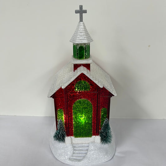 RED/GREEN CHURCH W/LED LIGHT-6882