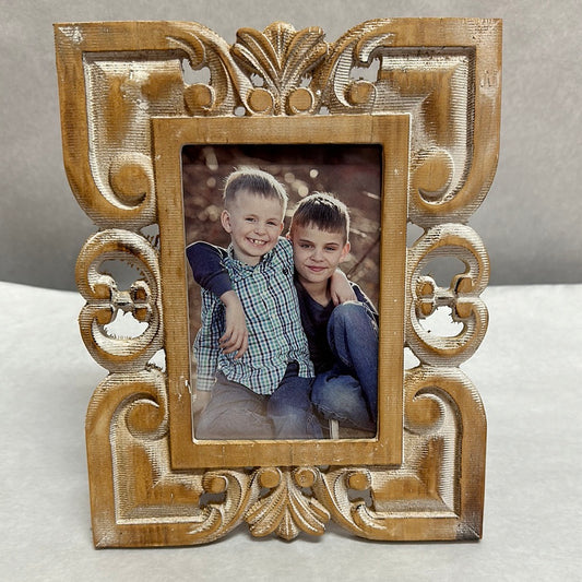 WOOD CARVED PHOTO FRAME-9138