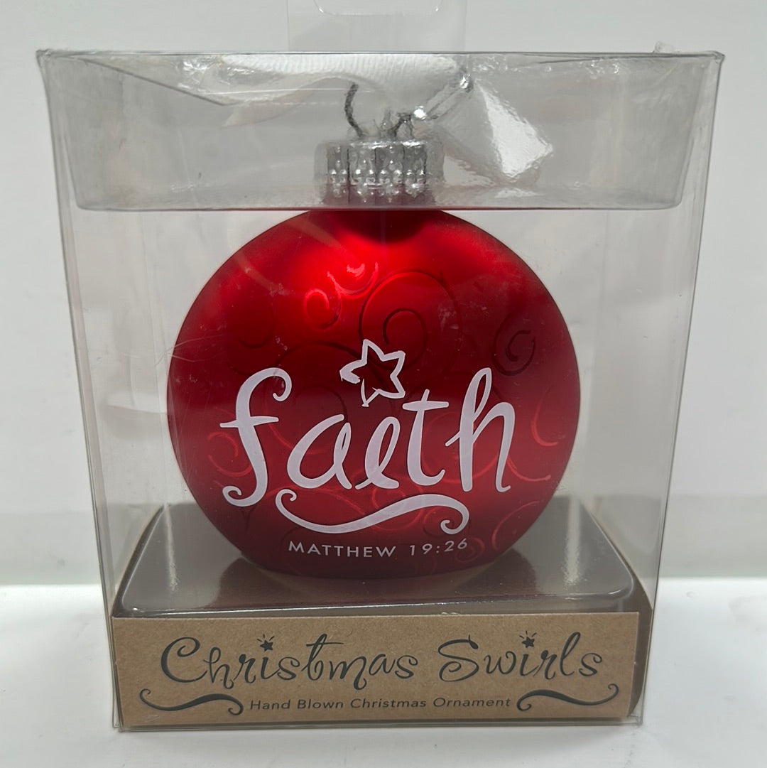 FAITH RED HEART ORNAMENT-7642