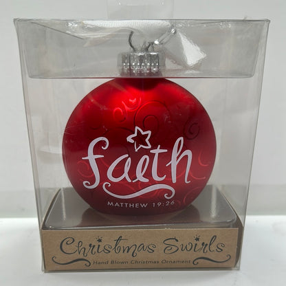 FAITH RED HEART ORNAMENT-7642