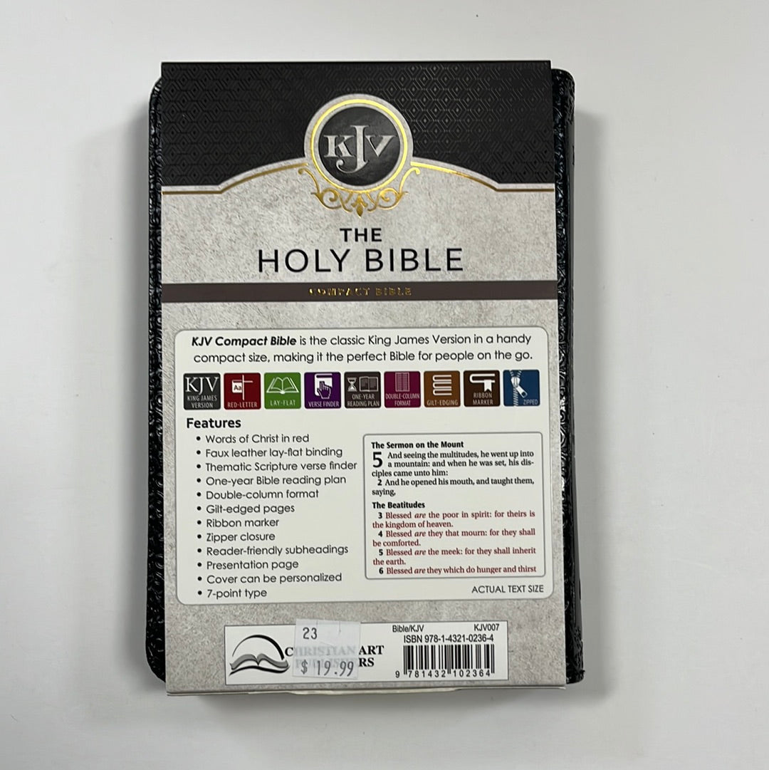 KJV POCKET BIBLE BLK W/ZIP-2364