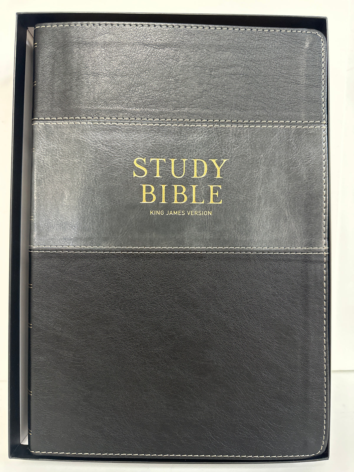KJV LARGE PRINT STUDY BIBLE BLACK/GRAY-0366