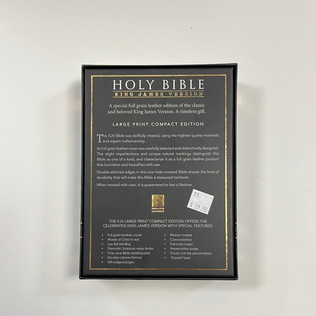 KJV COMPACT LG PR LTH BIBLE TAN-3894