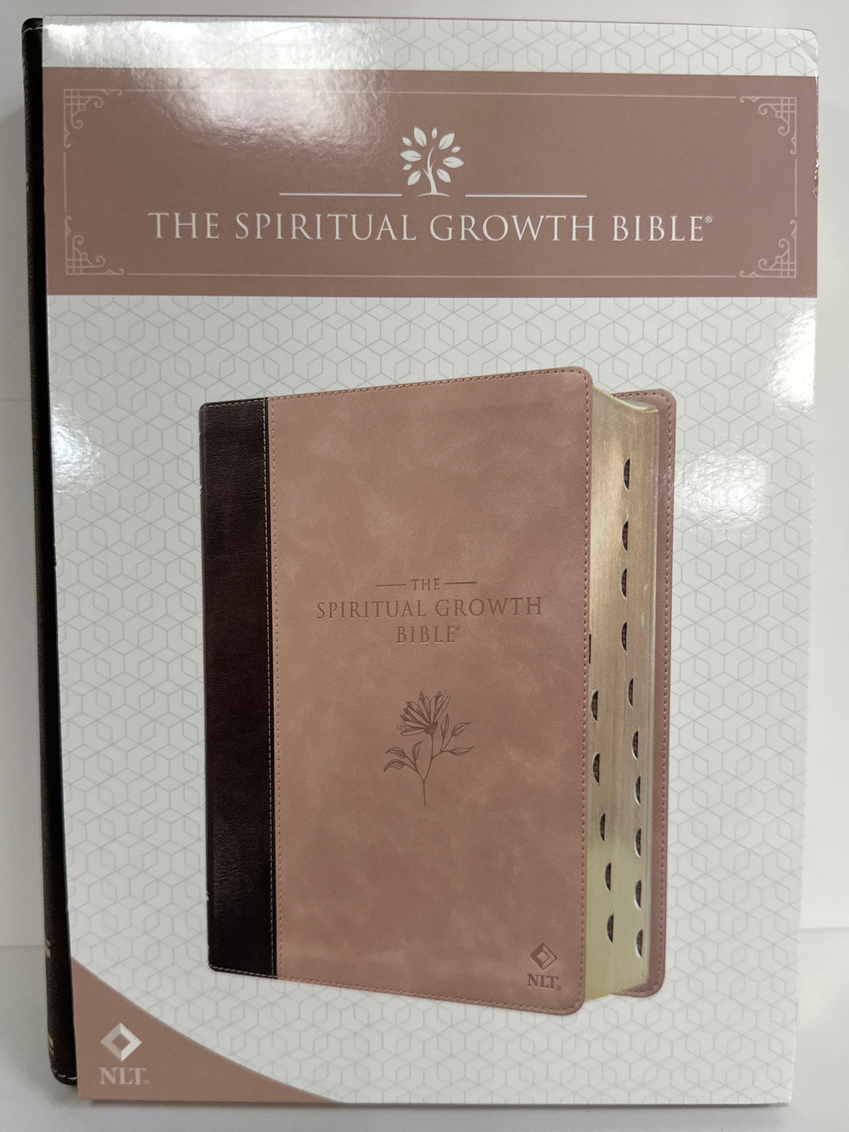 NLT SPIRITUAL GROWTH BIBLE PINK/BROWN-4984
