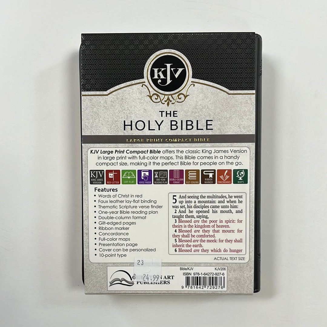 KJV LP COMPACT BIBLE GRAY-9276