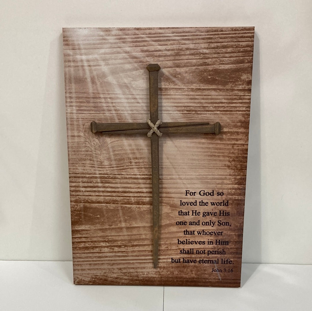FOR GOD SO LOVED JOHN 3:16 WALL PLAQUE-9343