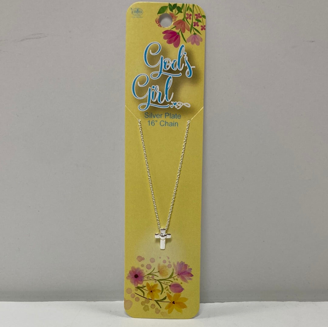 MINI CROSS/HEART SP NECKLACE-7787 : 16 IN