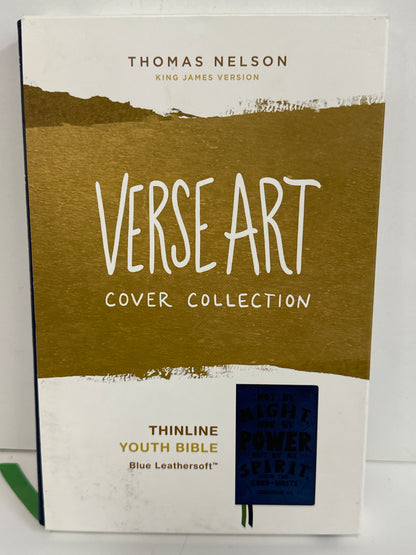 KJV THINLINE YOUTH EDITION BIBLE VERSE ART COVER COLLECTION BLUE-2890