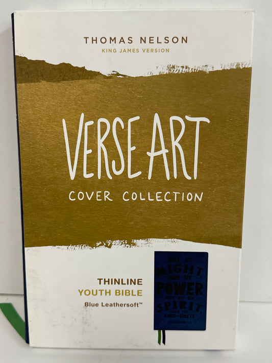 KJV THINLINE YOUTH EDITION BIBLE VERSE ART COVER COLLECTION BLUE-2890