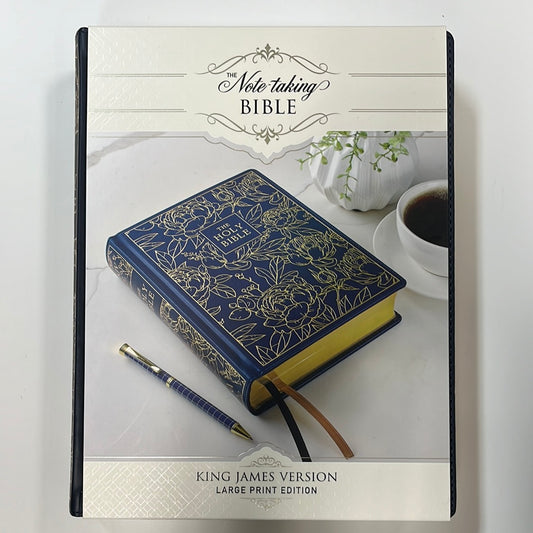 KJV NOTE TAKING LG PR BIBLE NAVY W/GOLD FLORAL