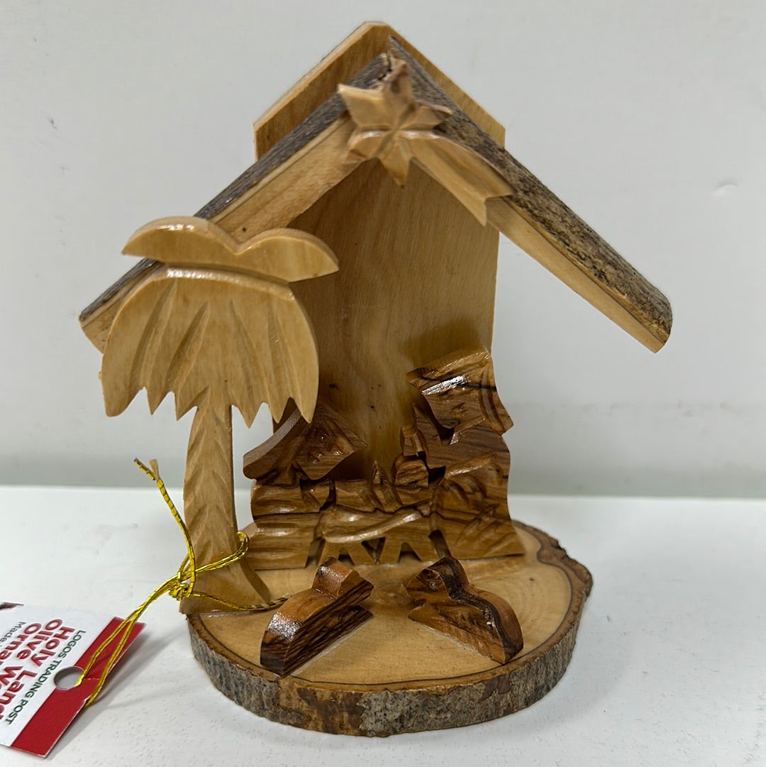 OLIVE WOOD NATIVITY ORN MED-0525