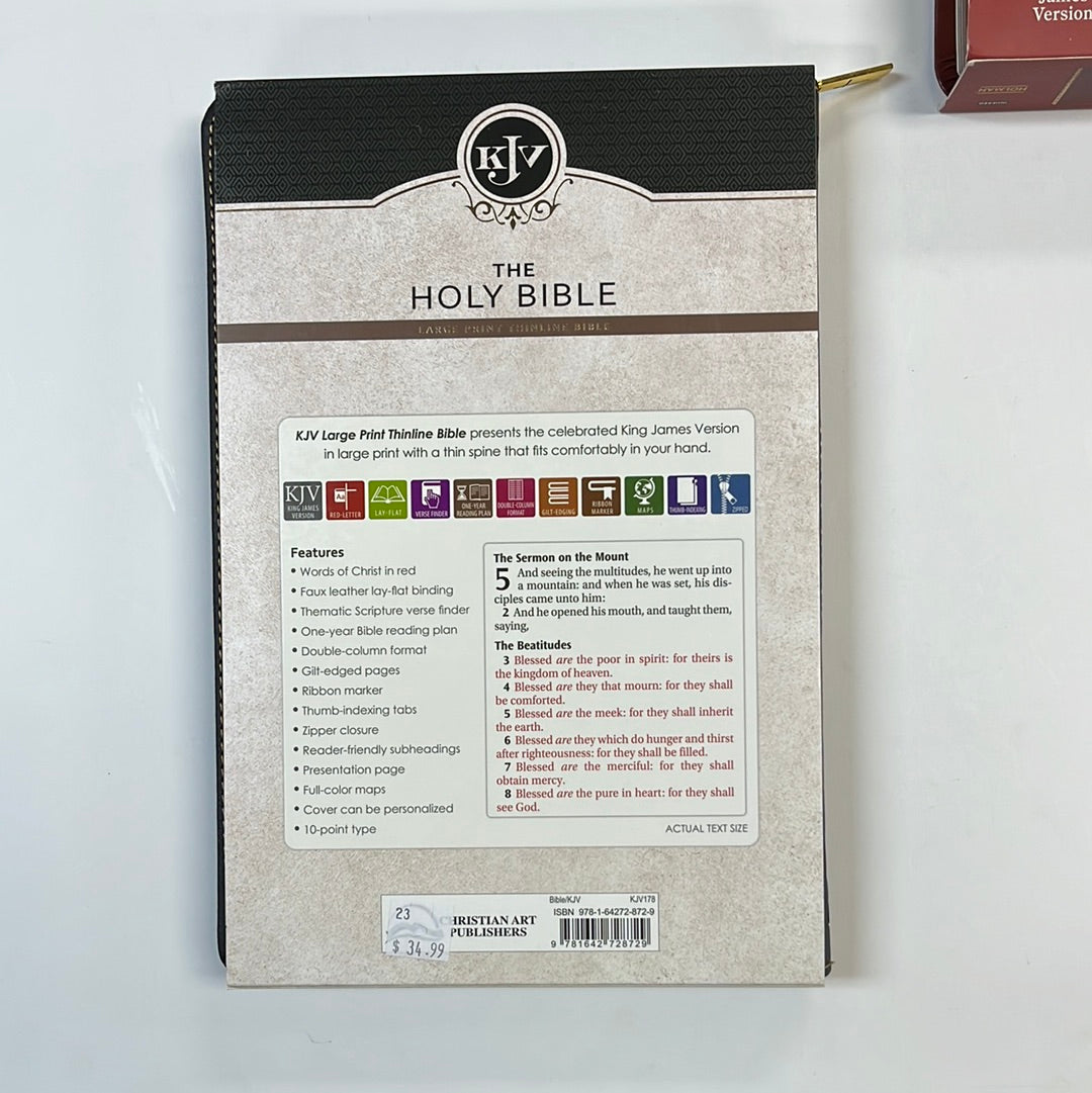 KJV LG PRINT TLINE BIBLE NAVY-8729