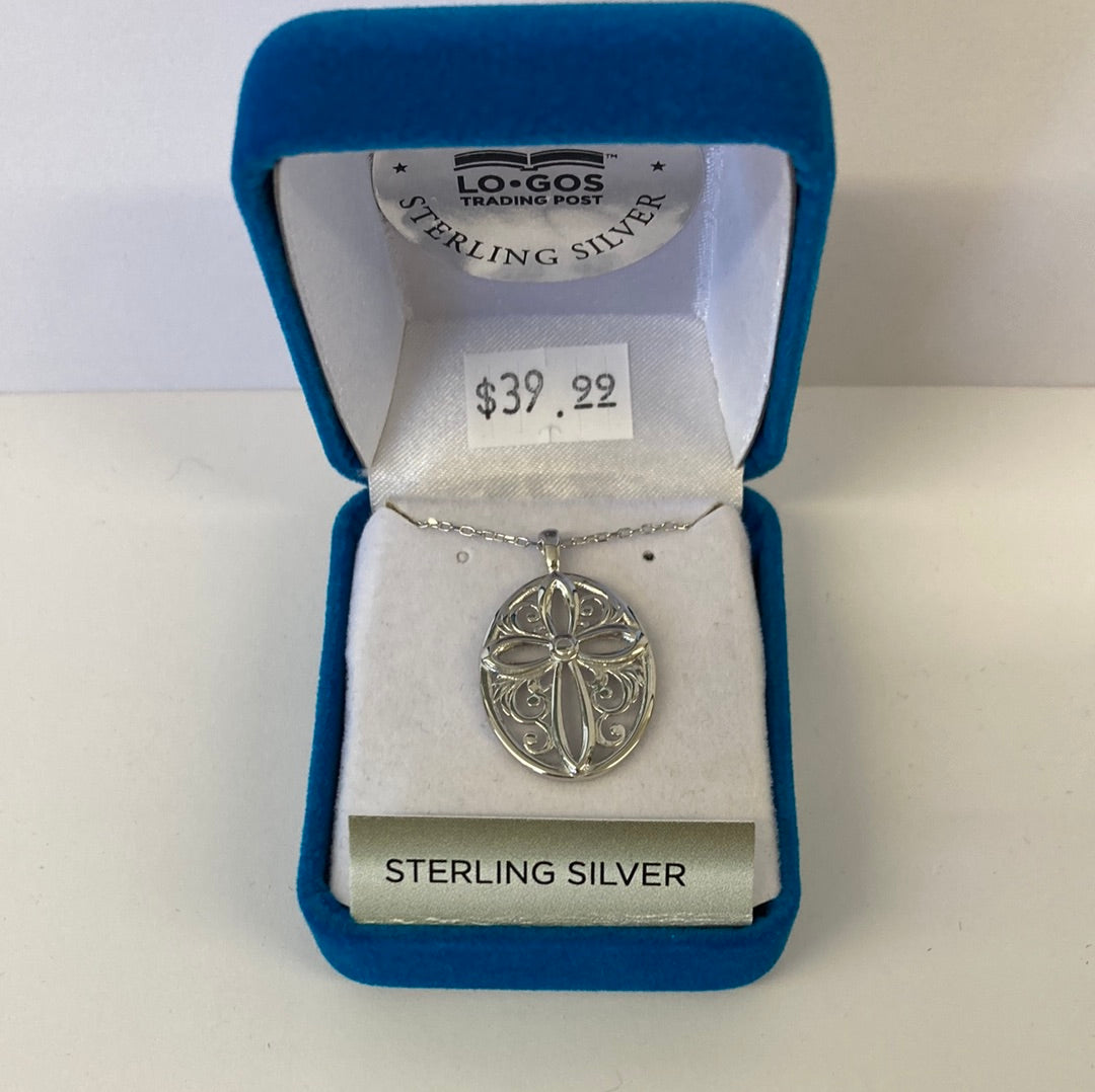 ENCIRCLED CROSS STERLING SILVER NECKLACE