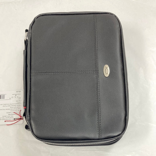 TWO FOLD LUX LEATH  ORG LG BLK-4112