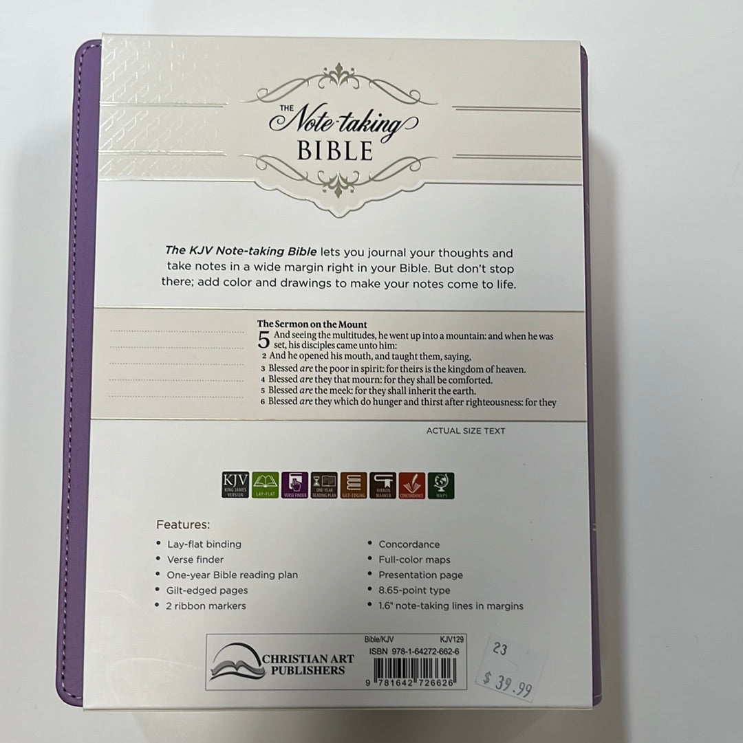 KJV NOTE TAKING PURP FLOR BIBLE-6626
