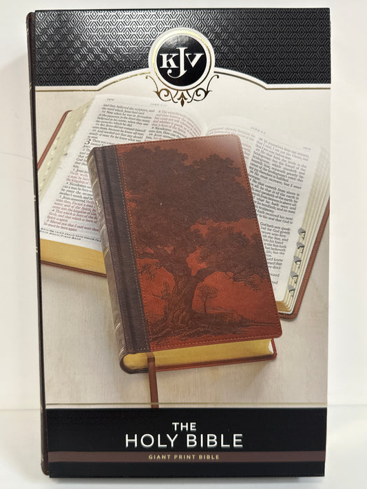 KJV GIANT PRINT BIBLE BROWN TREE-9841