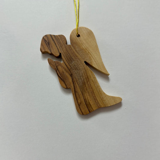 ANGEL PRAYING OLIVE WOOD ORN-2508