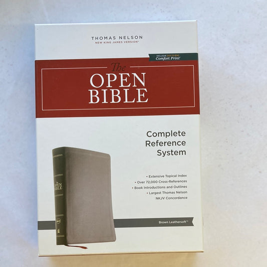 NKJV OPEN BIBLE BROWN-2385