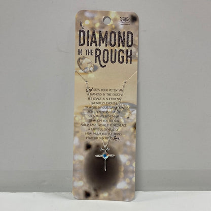 CROSS W/LG CZ SP NECKLACE-1633 : 18 IN
