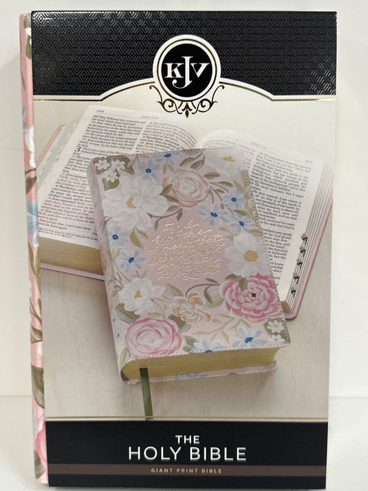 KJV GIANT PRINT BIBLE PINK FLORAL-9889