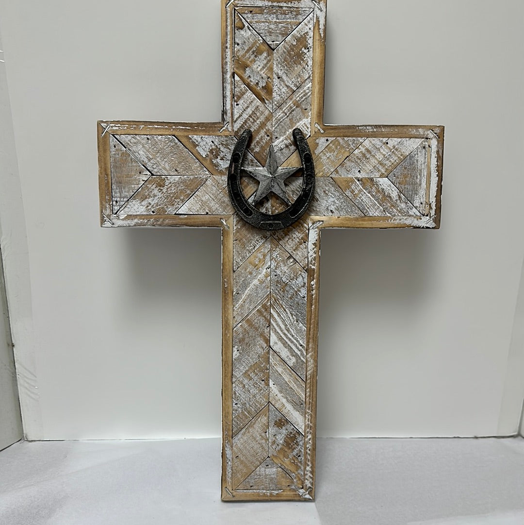 HORSESHOE WOOD CROSS-7302