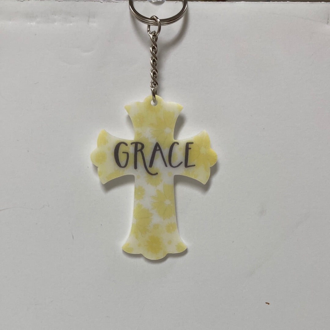 GRACE CROSS KEY CHAIN-8000