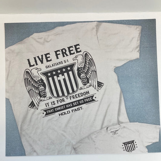 LIVE FREE EAGLES HOLD FAST TEE LG-6179