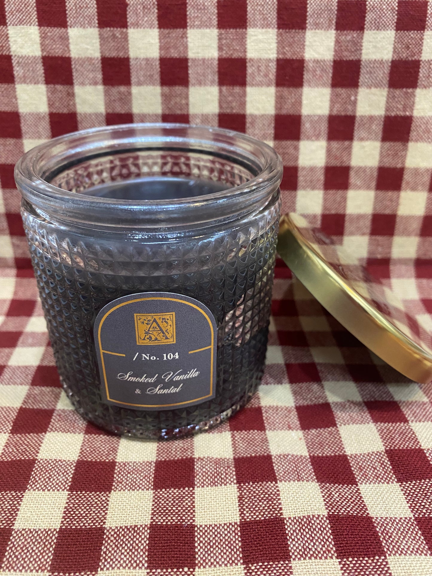 SMOKED VANILLA & SANTAL TEXTURED GLASS CANDLE-0412