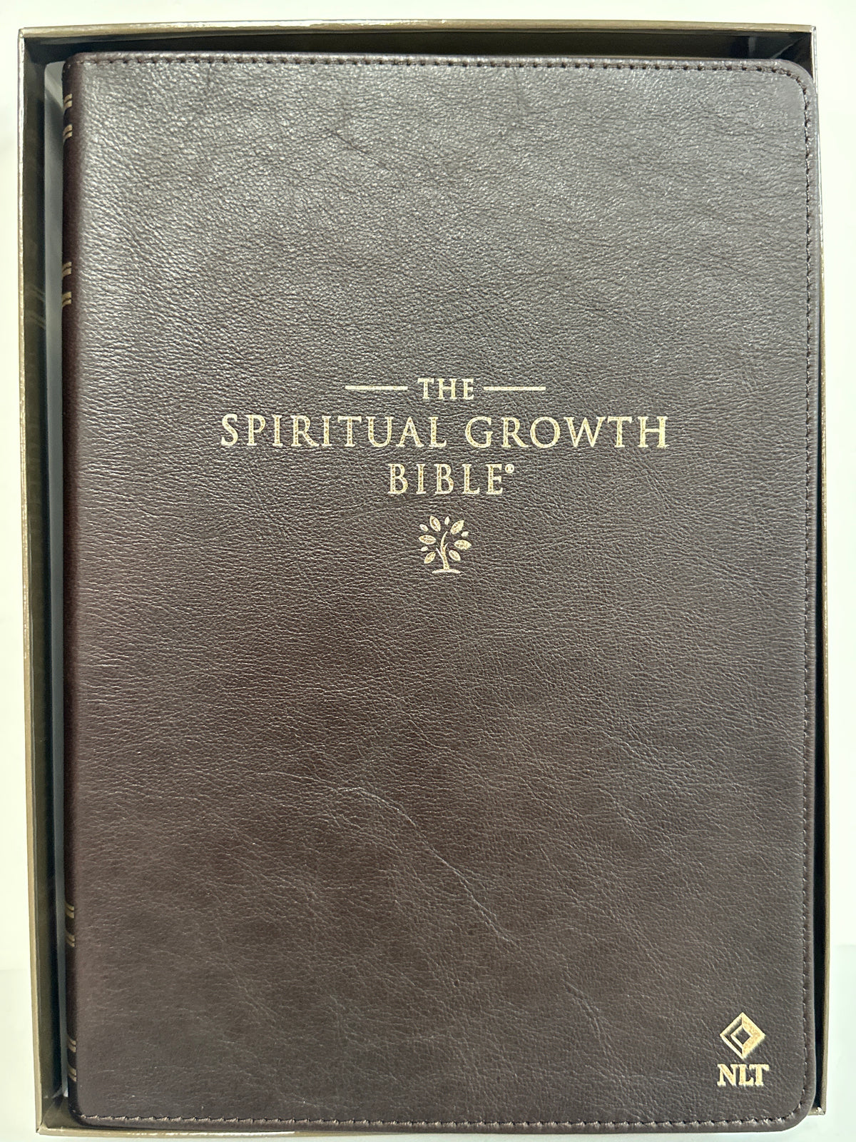 NLT SPIRITUAL GROWTH LEATHER BIBLE MAHOGANY-1258