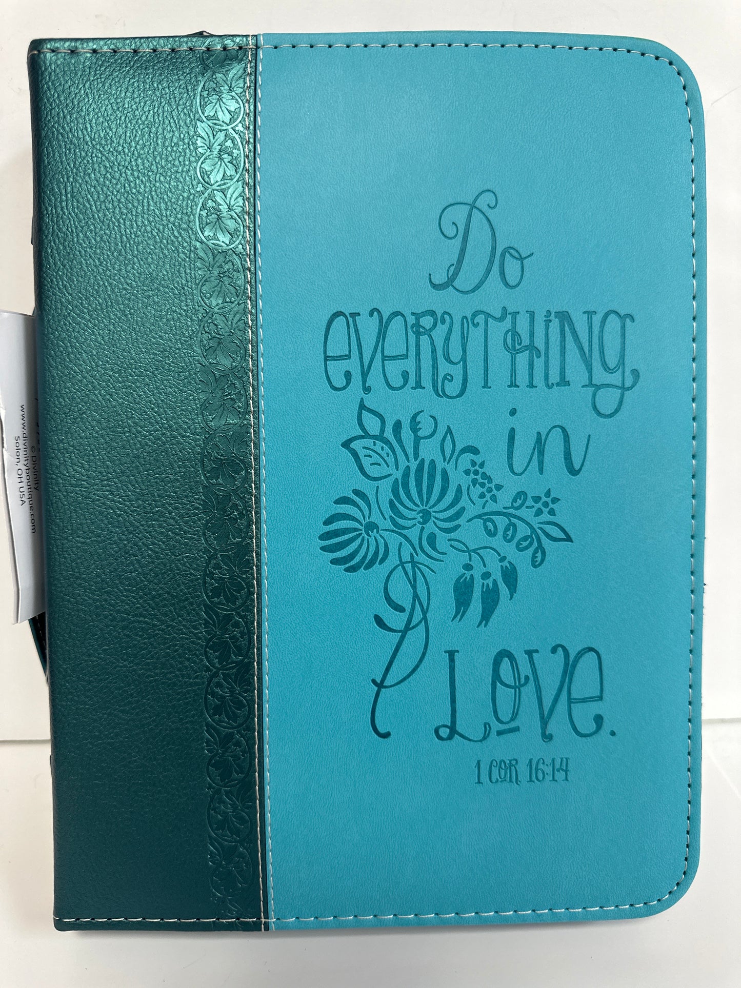 EVERYTHING IN LOVE TEAL XL BIBLE COVER-3328