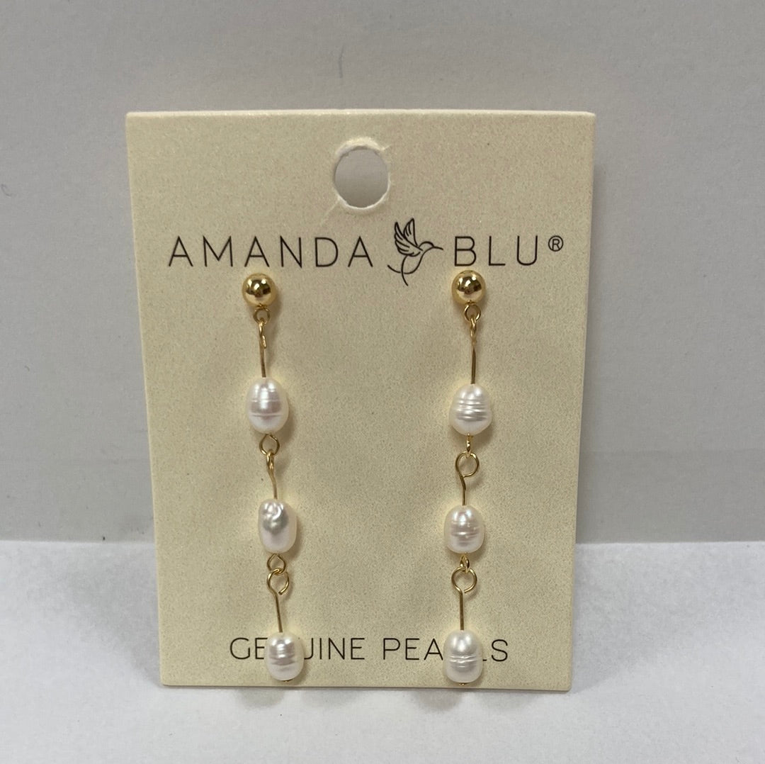 GOLD DROP BARS LONG PEARL EARRI-4376