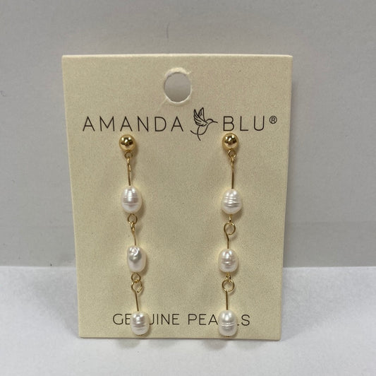 GOLD DROP BARS LONG PEARL EARRI-4376