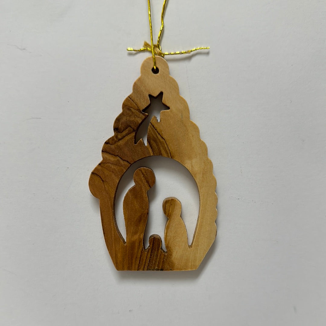 MANGER OLIVE WOOD ORNAMENT-2683