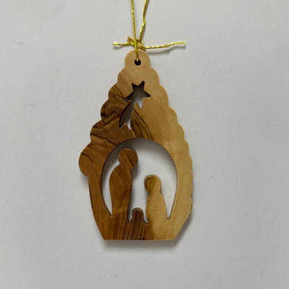 MANGER OLIVE WOOD ORNAMENT-2683