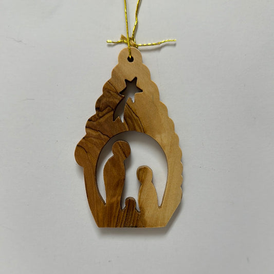MANGER OLIVE WOOD ORNAMENT-2683