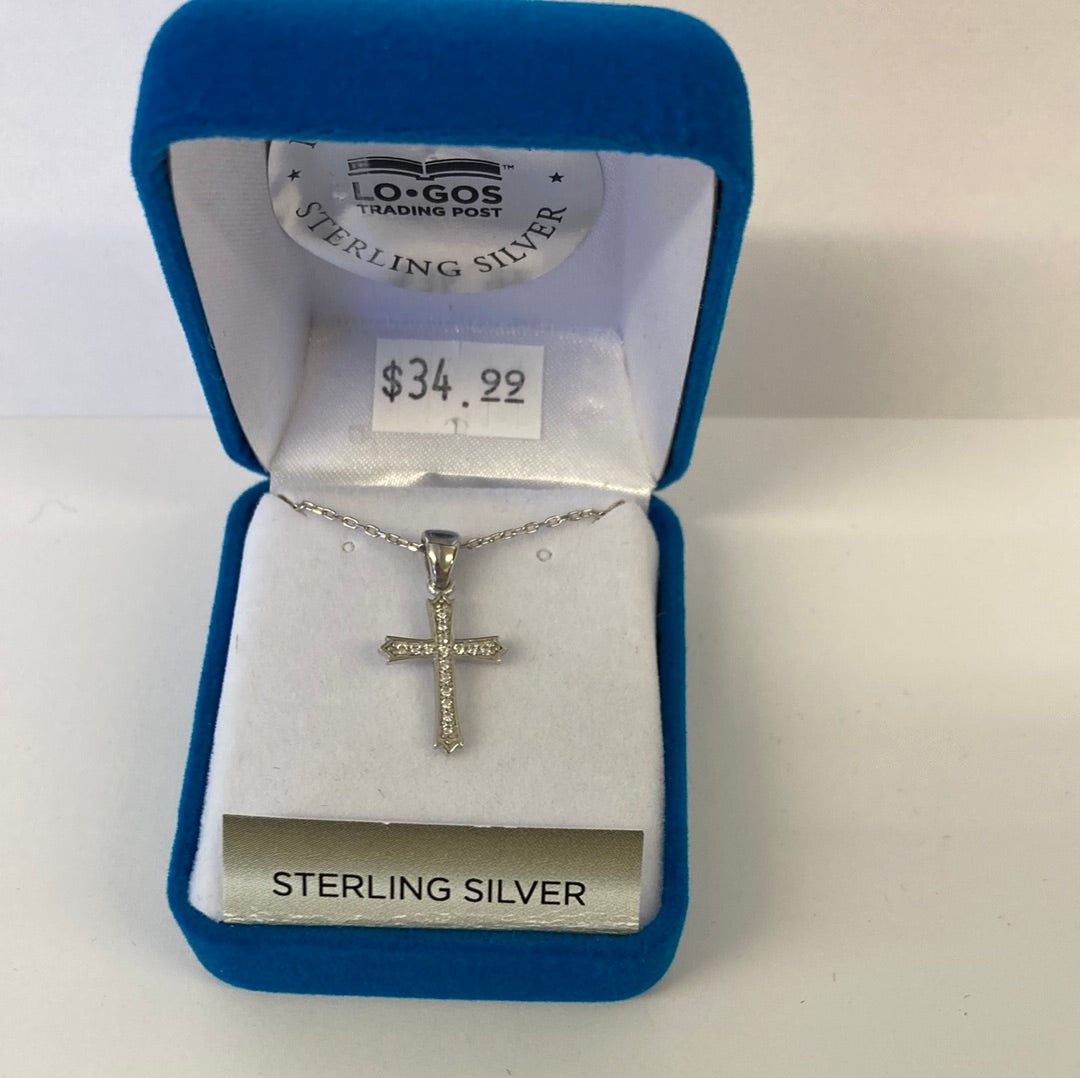 COPTIC CROSS/CZ ACC ST SIL NKL-9286