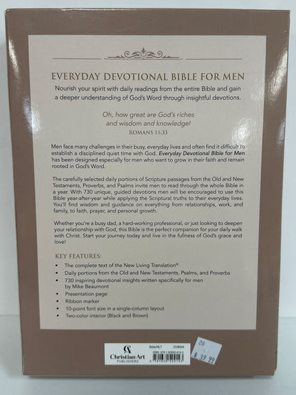NLT DEVOTIONAL BIBLE FOR MEN TAN-4143