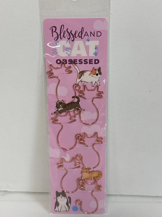 CAT PAPER CLIPS BLESSED AND CAT OBSESSED-6279